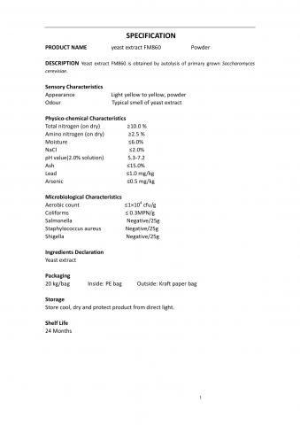 Standard yeast extract FM860