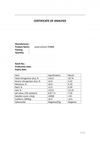 Ultra-filtered yeast extract FM888